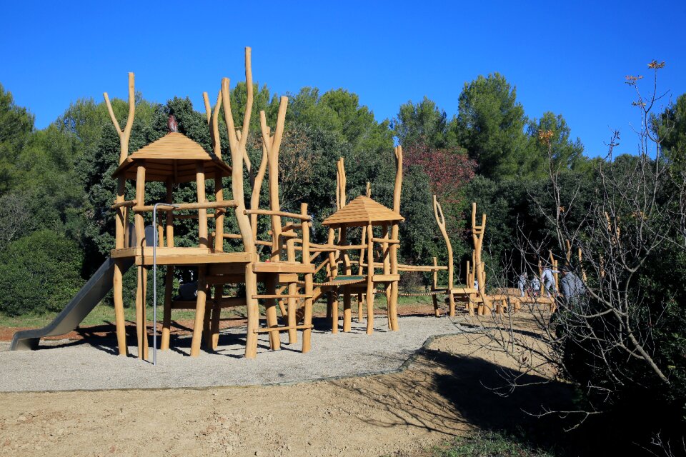 Children play outside