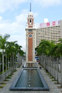 Clock clock tower palm photo