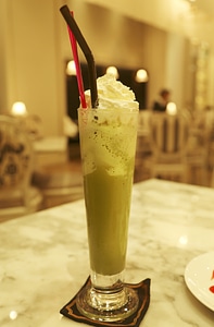 Thai iced tea green drink photo