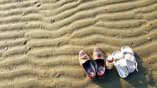 Shoes landscape beach