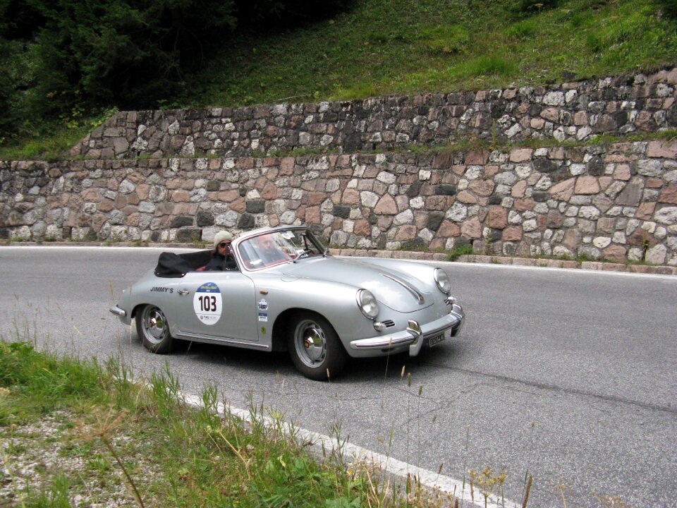 Golden cup of the dolomites vintage car italian style