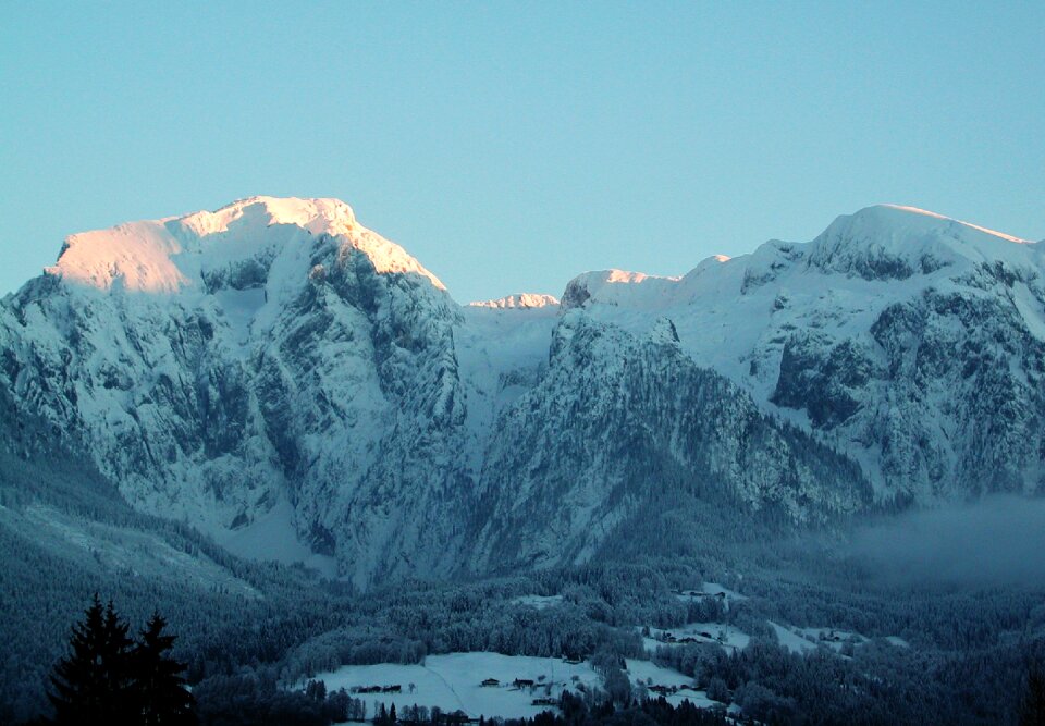 Illuminated summit landscape
