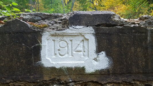 Crumbling bridge painted photo