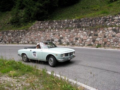 Golden cup of the dolomites vintage car italian style photo