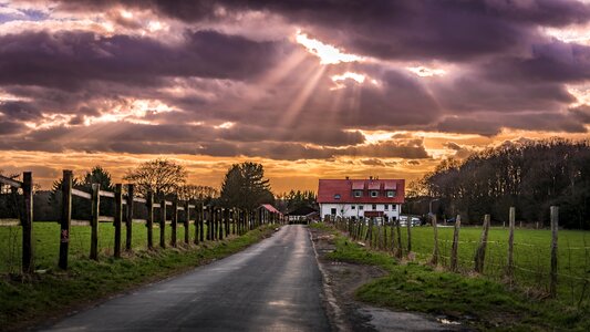 Dramatic sky mood landscape photo