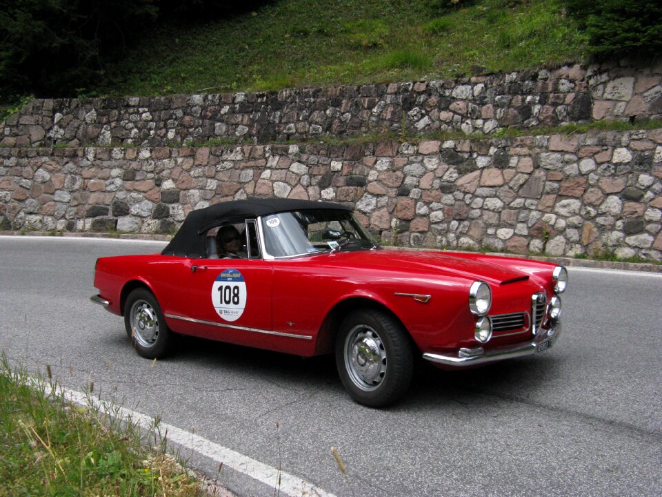 Golden cup of the dolomites vintage car italian style