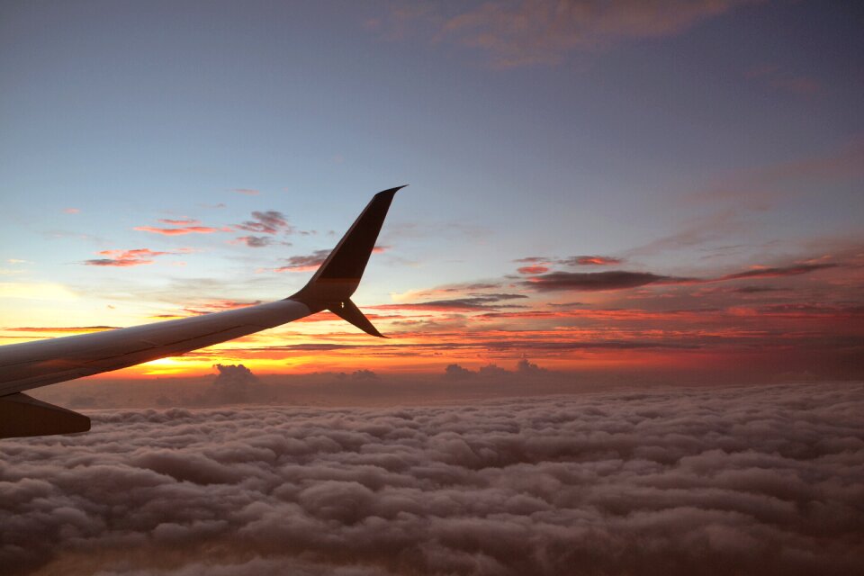 Clouds dawn aircraft