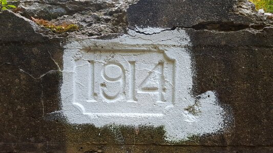 Crumbling bridge painted