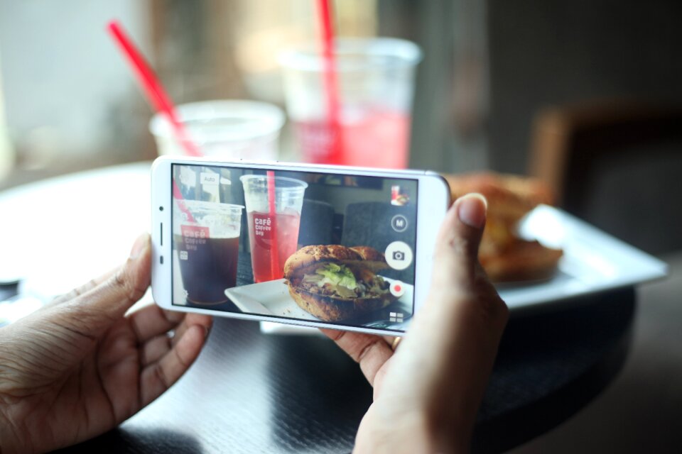 Taking picture food burger