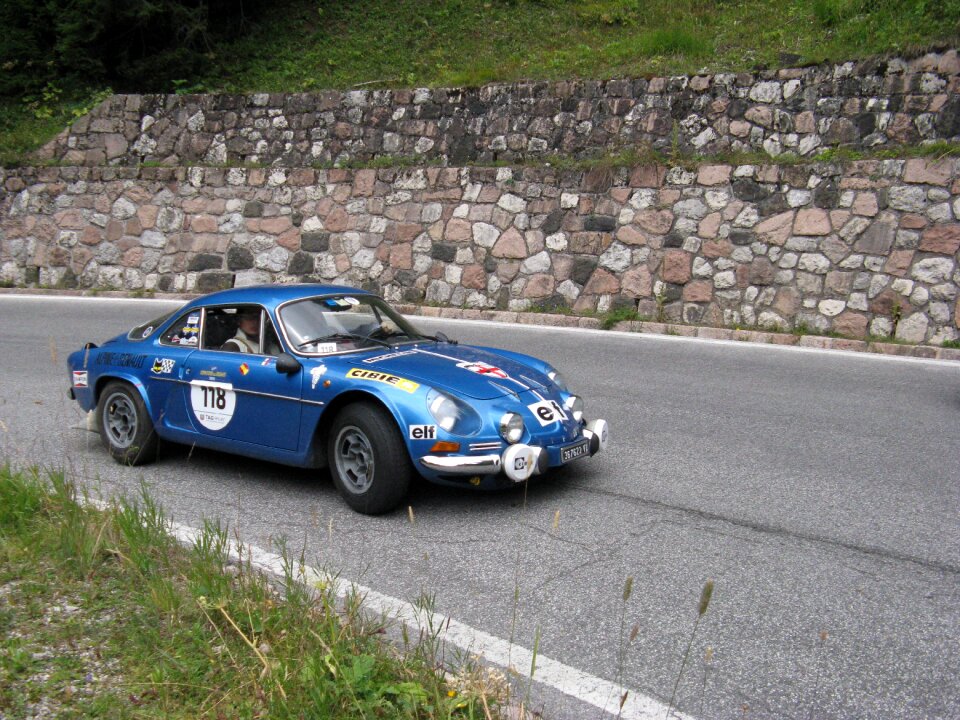 Golden cup of the dolomites vintage car italian style