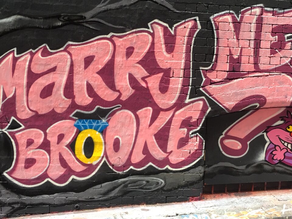 Wall graffiti building