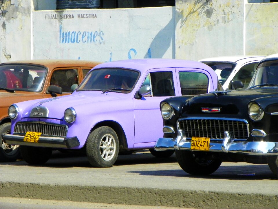 Ancient city old car havana photo