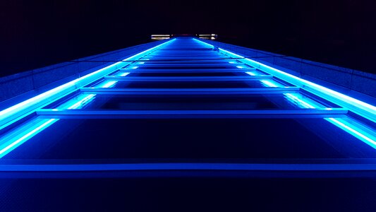 Night facade blue photo
