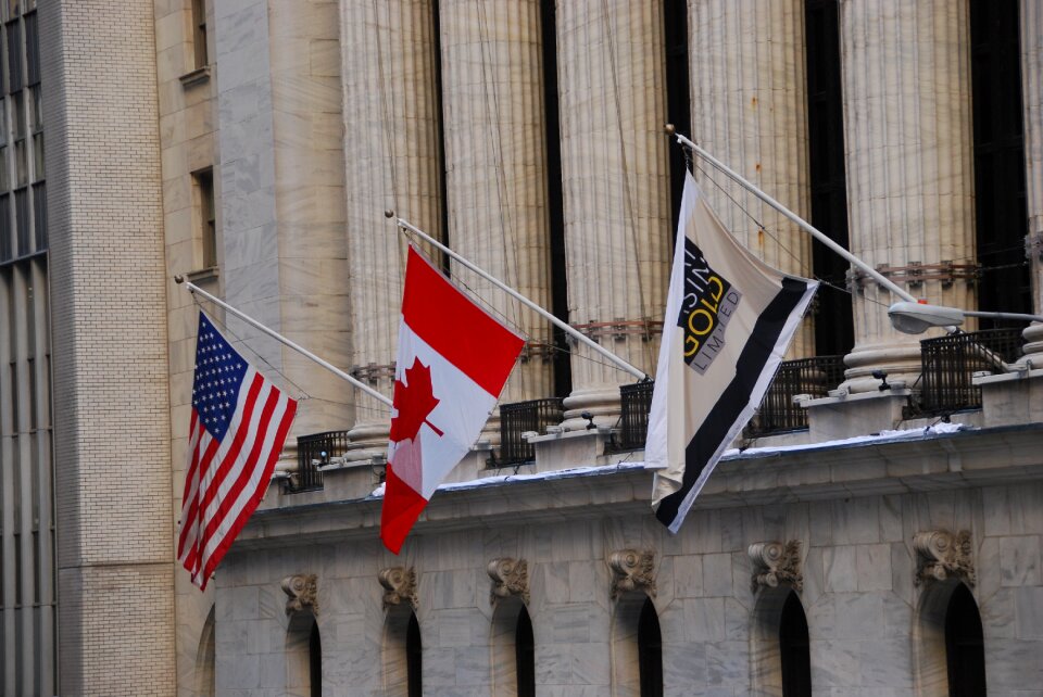 Flags building city