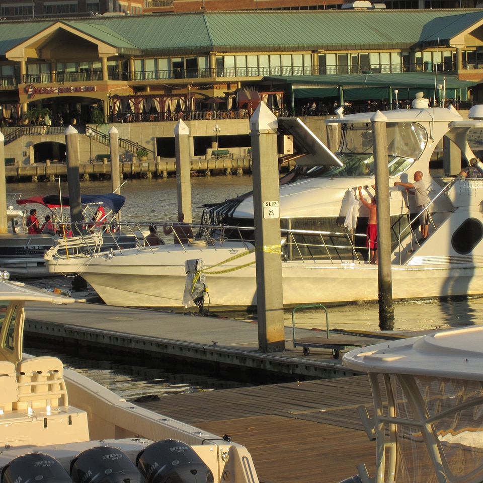 Water boardwalk evening