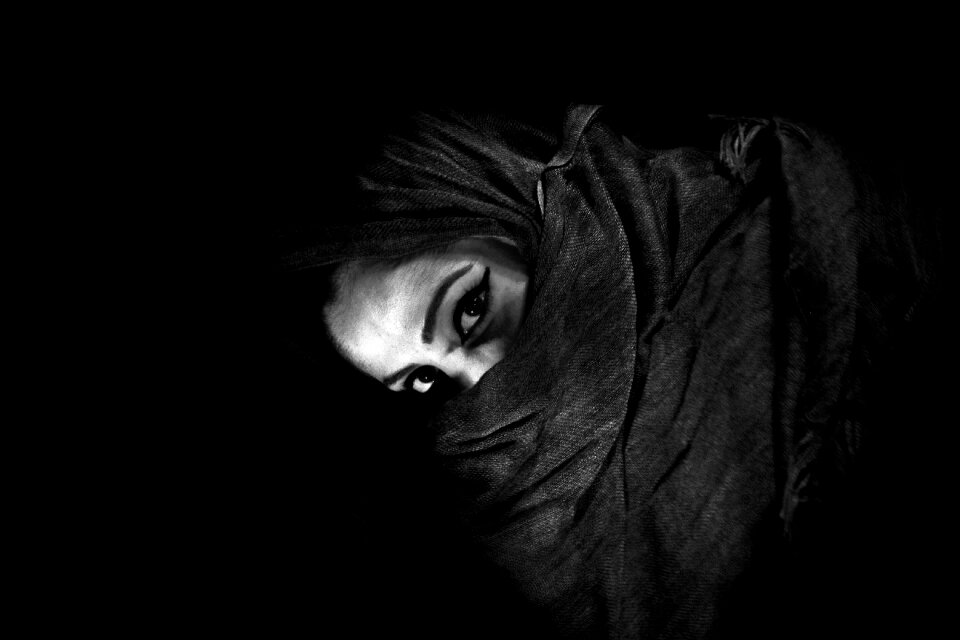 Black black and white eye