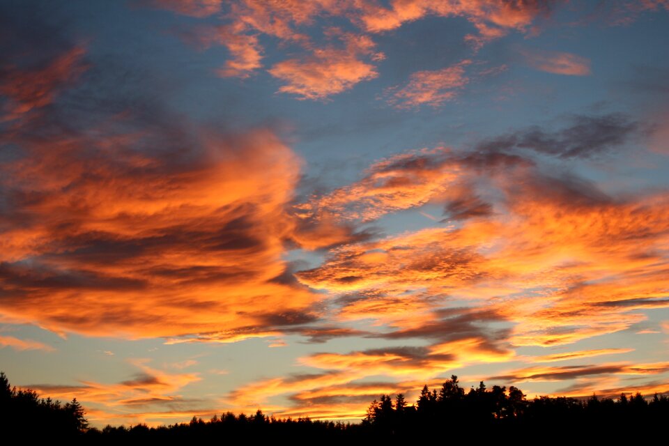 Clouds evening sky landscape photo