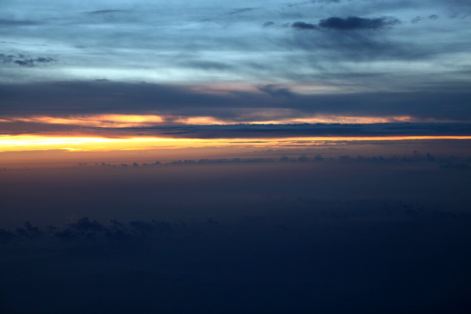Glow sunset in the sky above