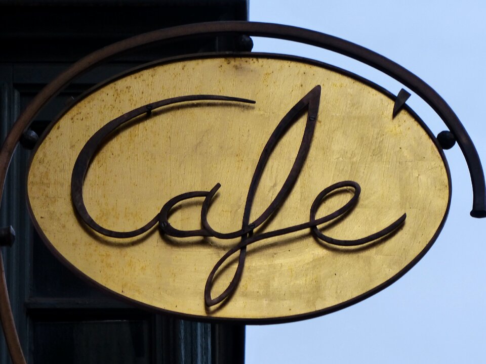 Cafe board advertising sign