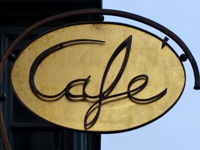 Cafe board advertising sign photo