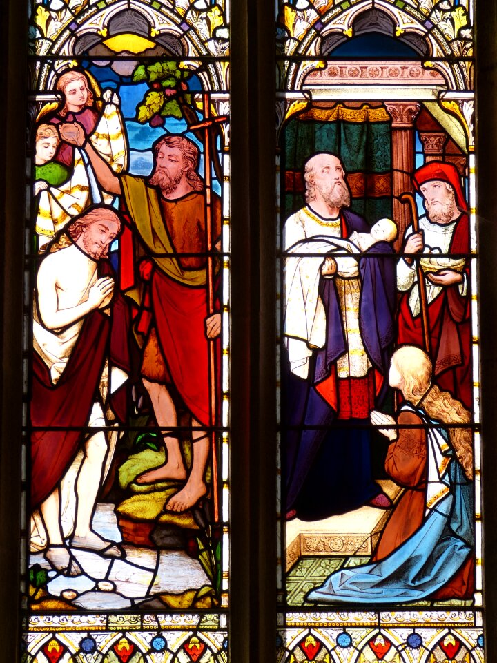 Stained glass glass bible