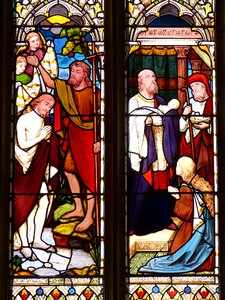 Stained glass glass bible
