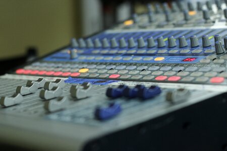 Music mixing board photo