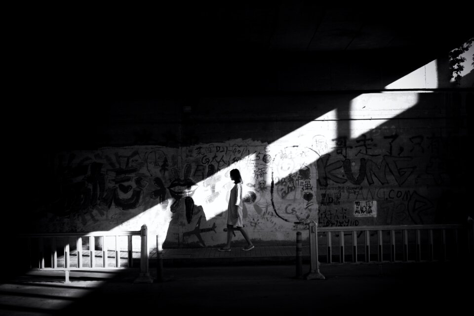 Graffiti people walk