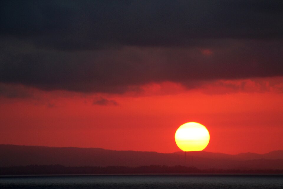 Red sky water