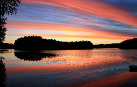 Lake nature afterglow photo