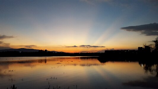Sunset light lake
