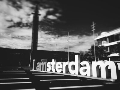 Netherlands black and white letters photo