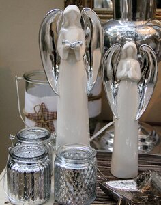 Angel angel figurines silver white