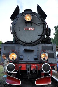 Train rails steam locomotive photo