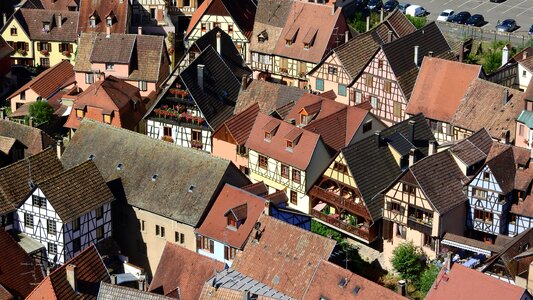 Village historical houses half-timbered house