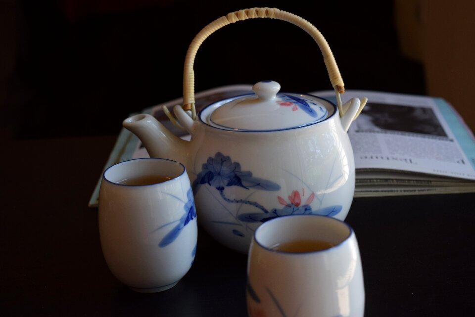 Drink black tea black cup