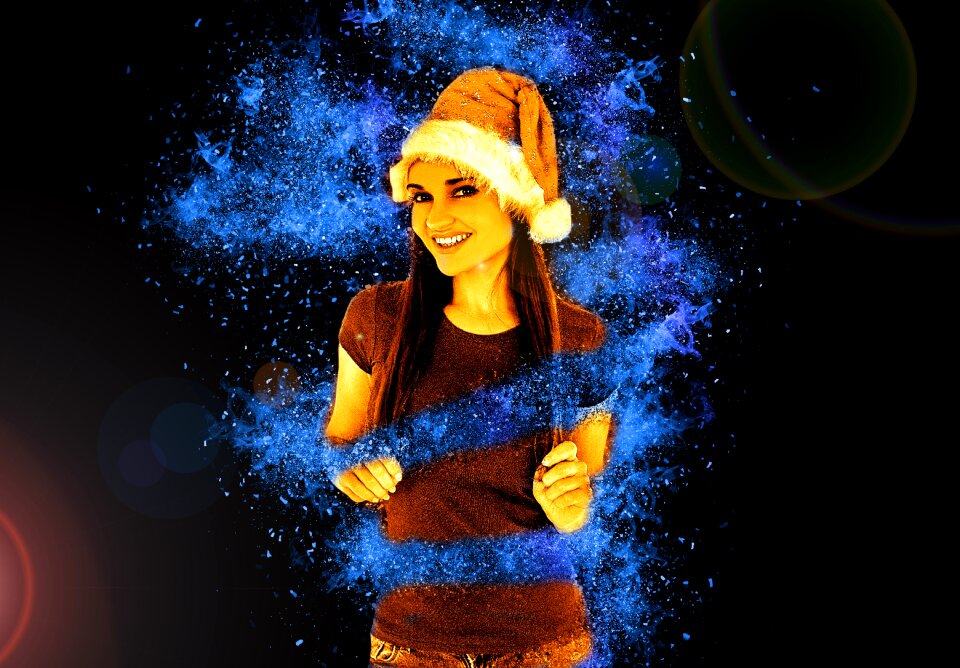 Female red santa claus