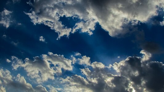 Blue sky clouds sunlight sunbeam
