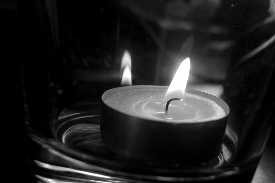 Black and white fire light