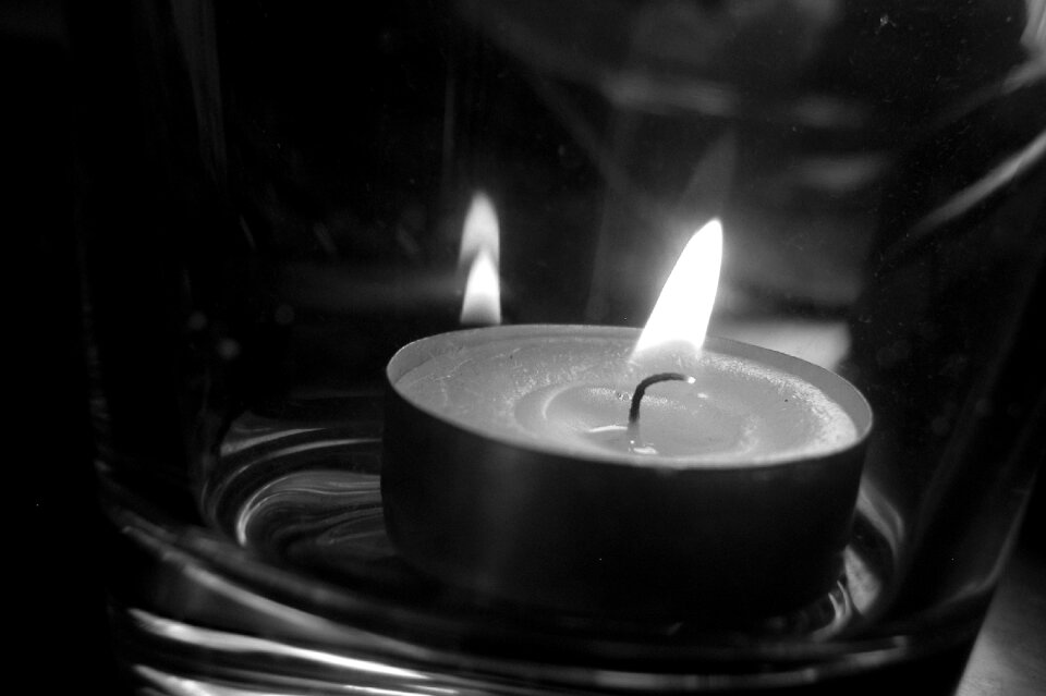 Black and white fire light photo