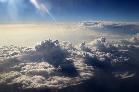 Above the clouds clouds plane view