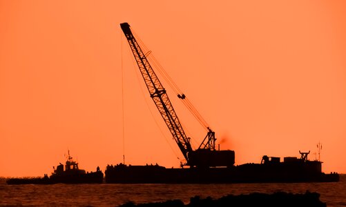 Construction harbor deepening photo