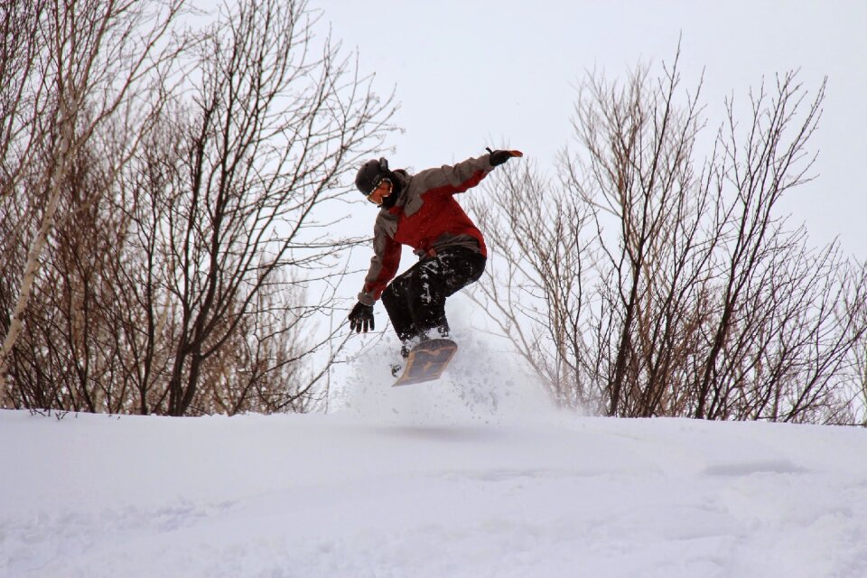 Snowboarder mountain extreme