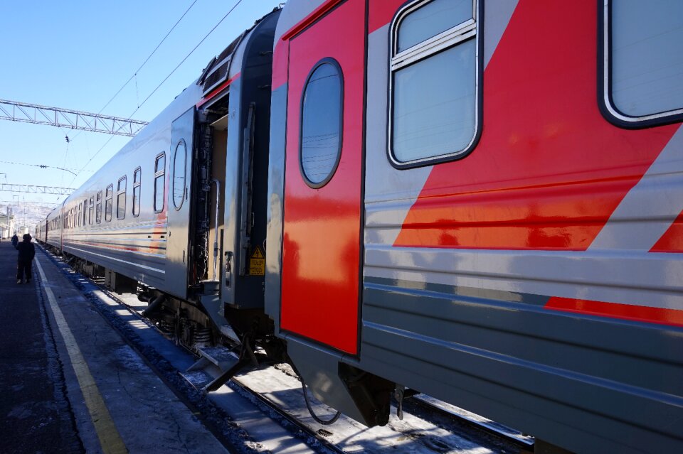 Russia trans-siberian train winter