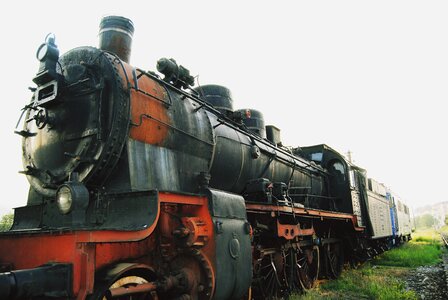 Golden age locomotive retro photo