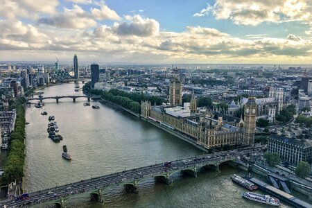 The river thames london skyline big ben