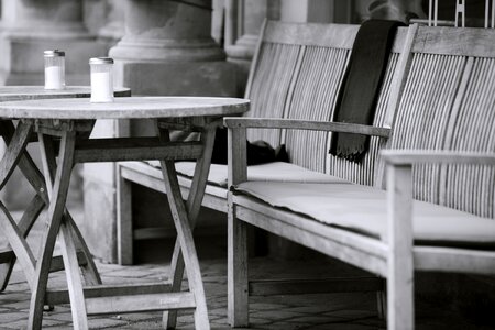 Rustic wooden table seat combination photo