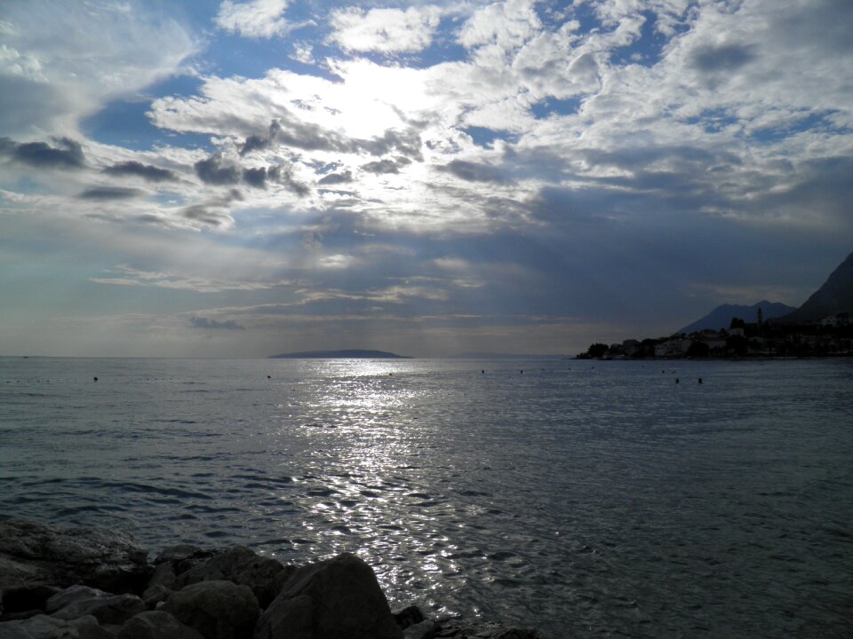 Twilight clouds beach