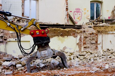 Excavators building rubble construction vehicle
