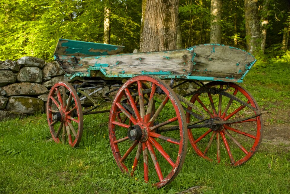 Cart wheels wheel grass